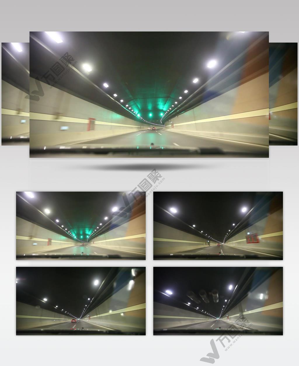 汽车行驶在地下隧道