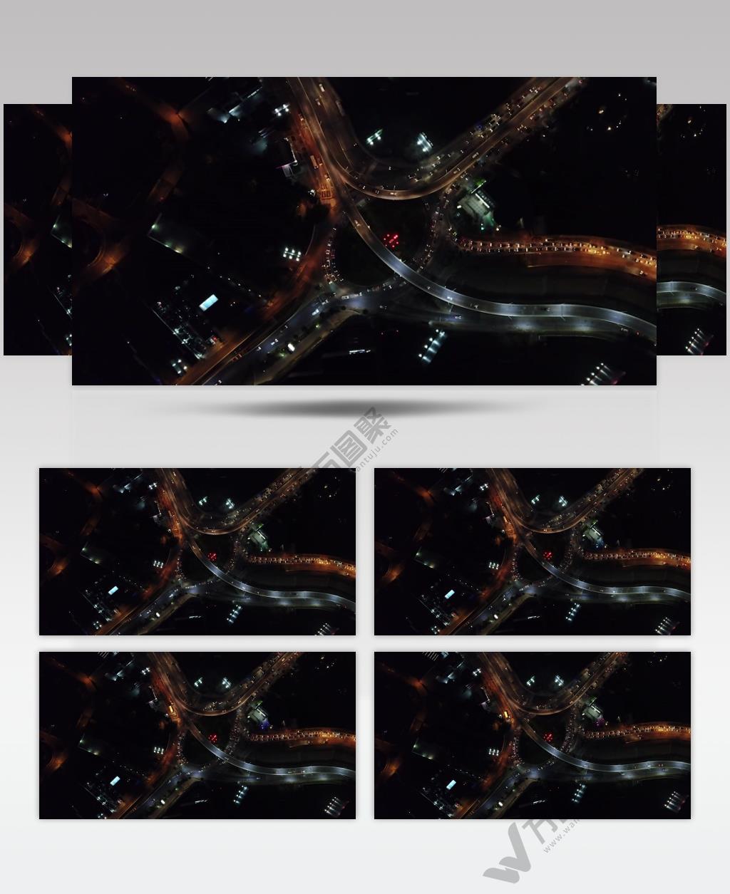 城市夜间交通航拍