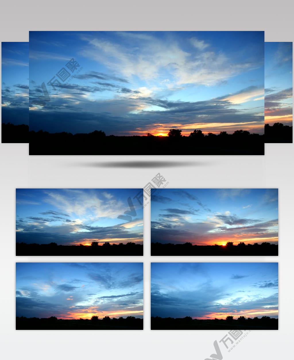 延时摄影云彩随着太阳升起