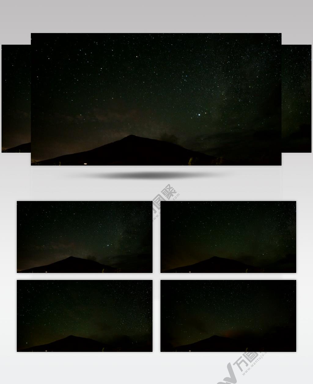 延时摄影活火山夜间喷发