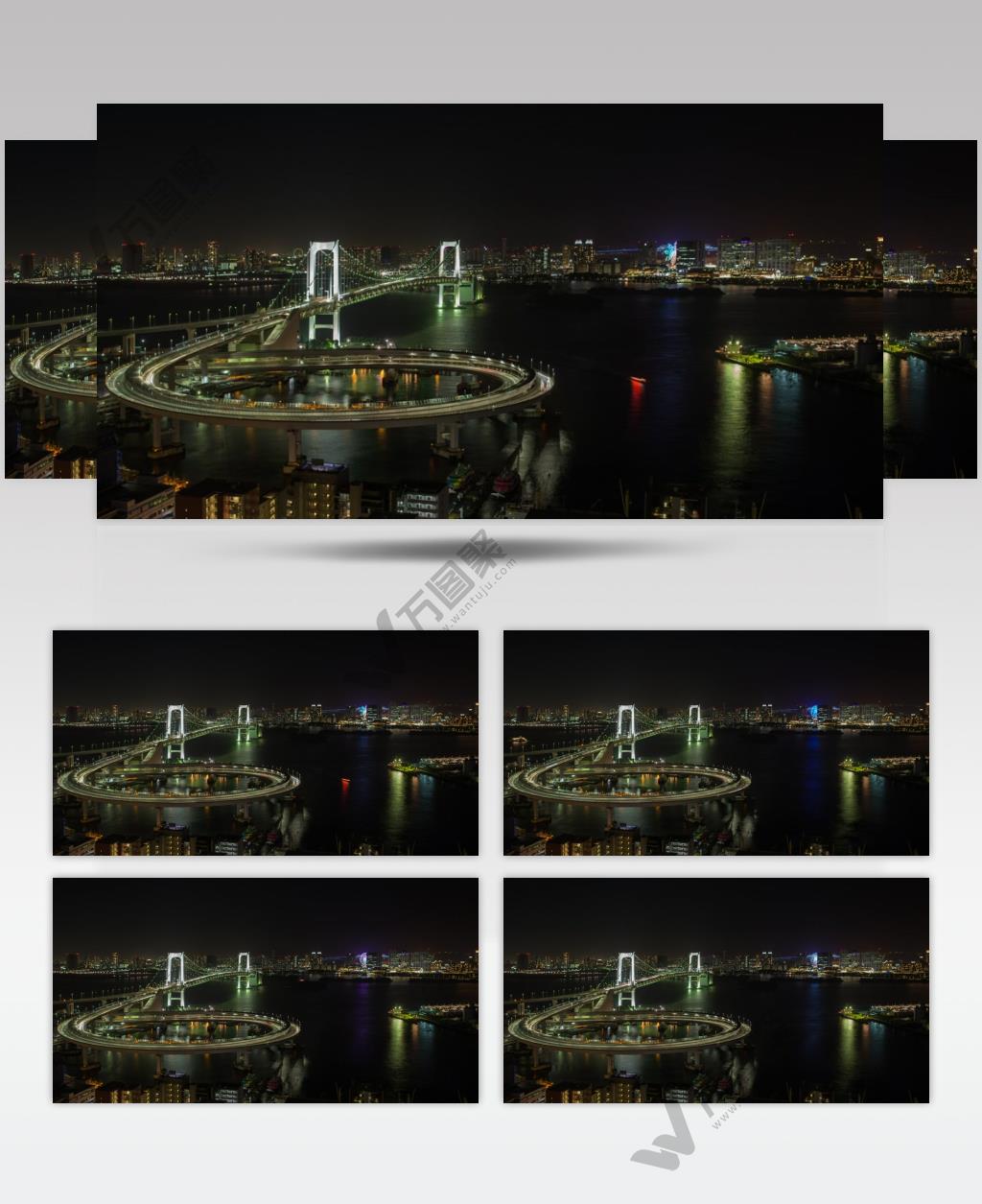 延时摄影东京都城市夜景全景