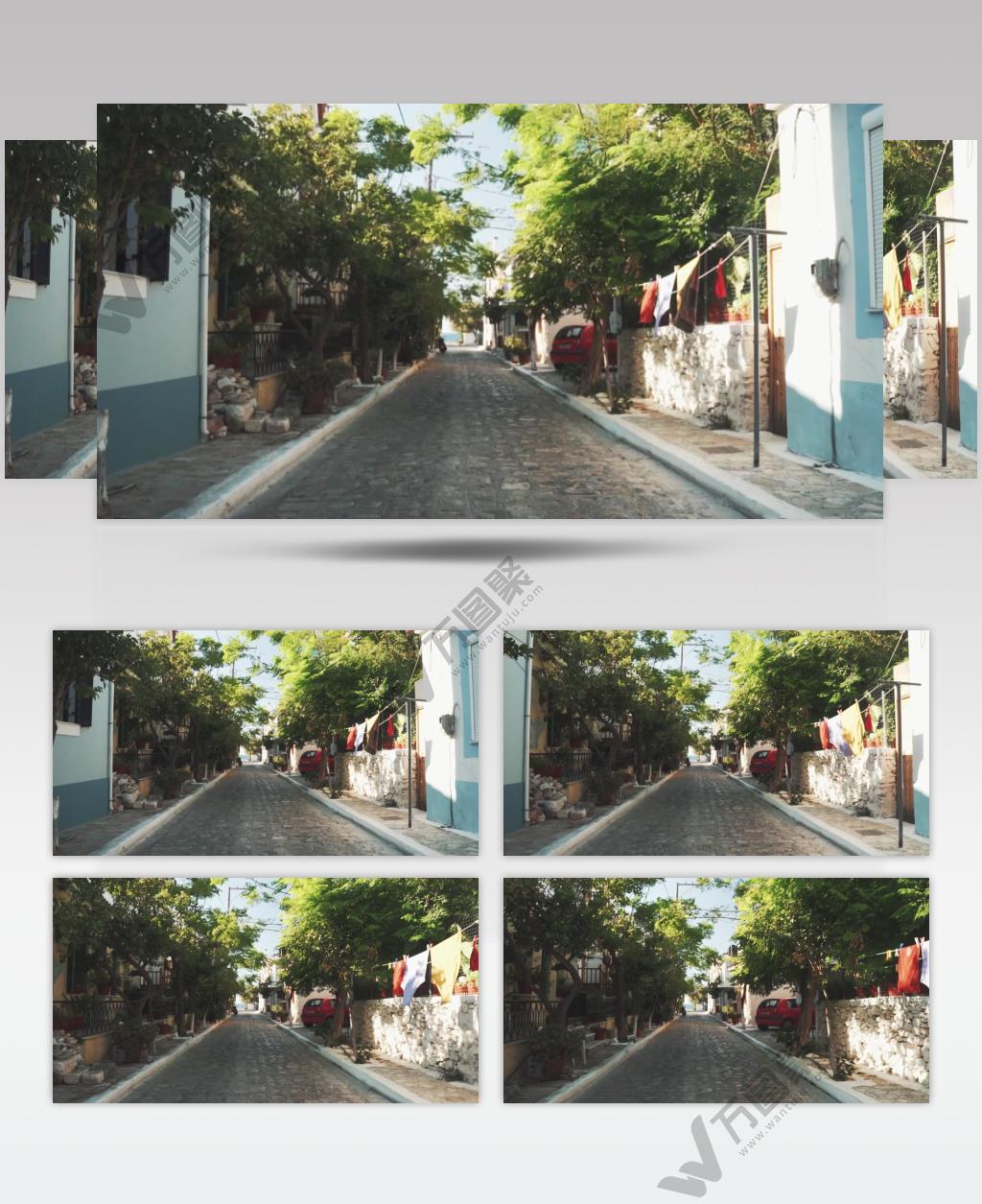 海滩附近城镇的街道