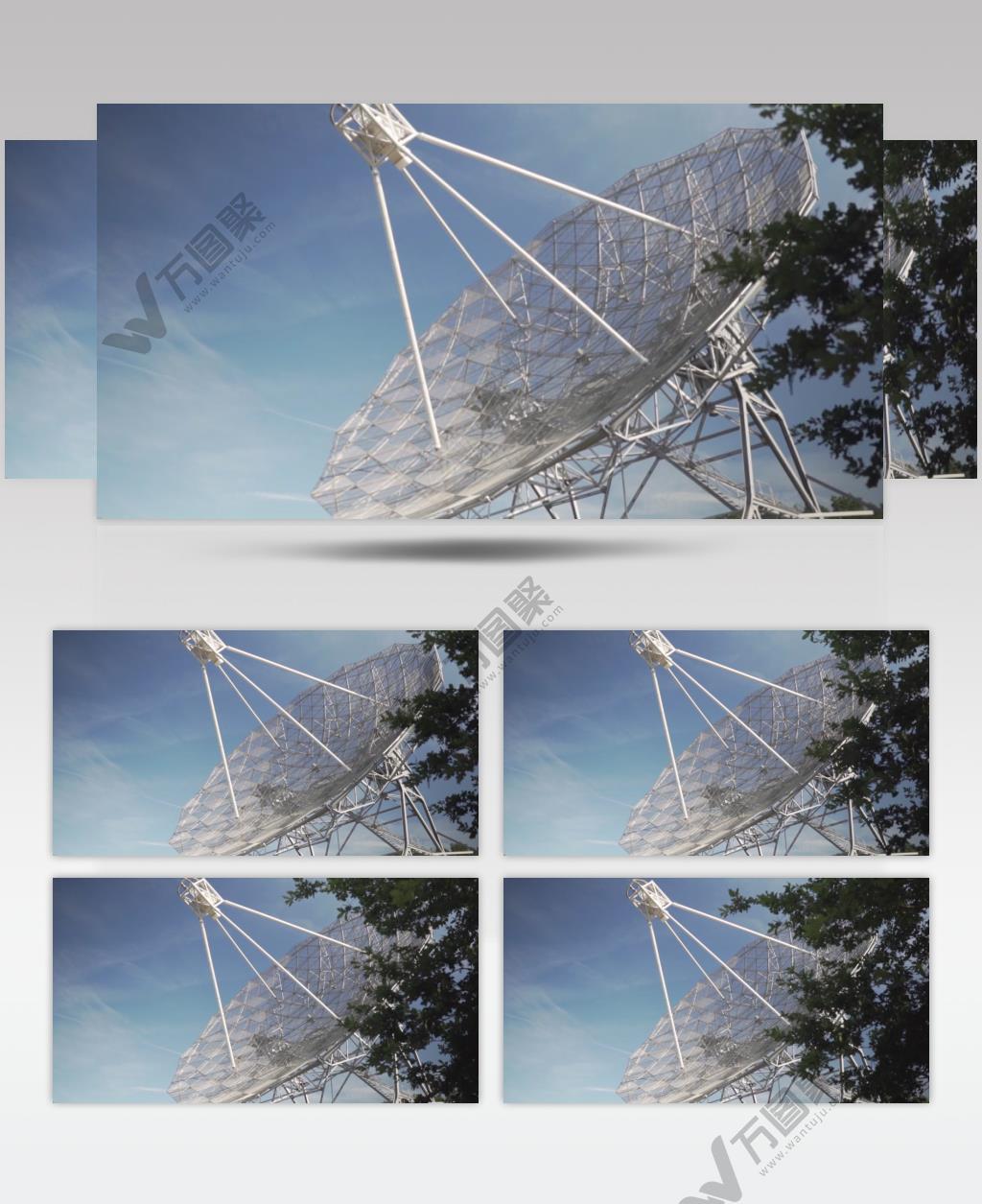 在森林里有一个大天线的望远镜