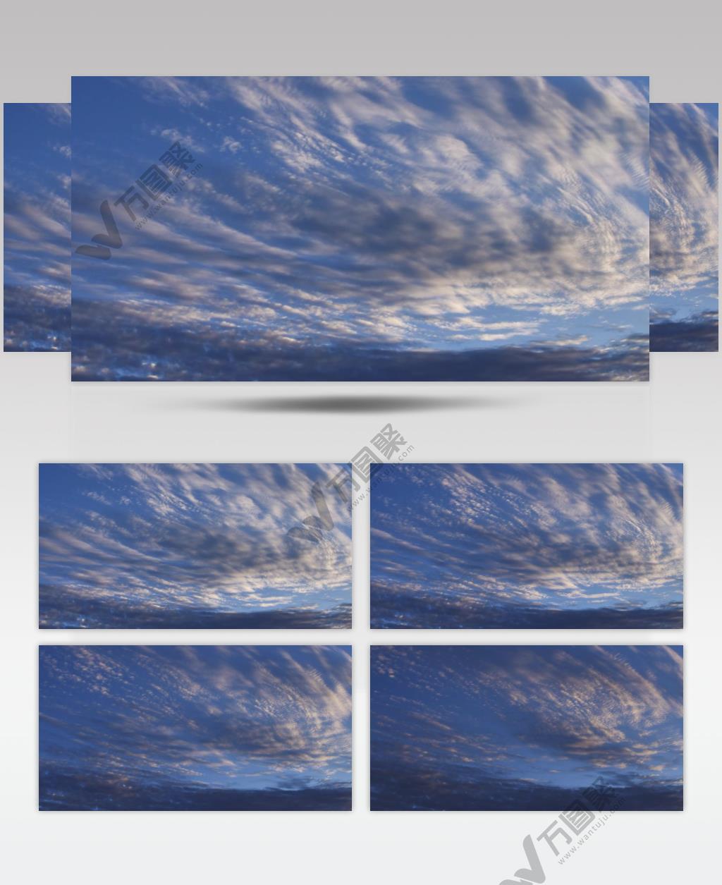 白云在蔚蓝的天空中移动