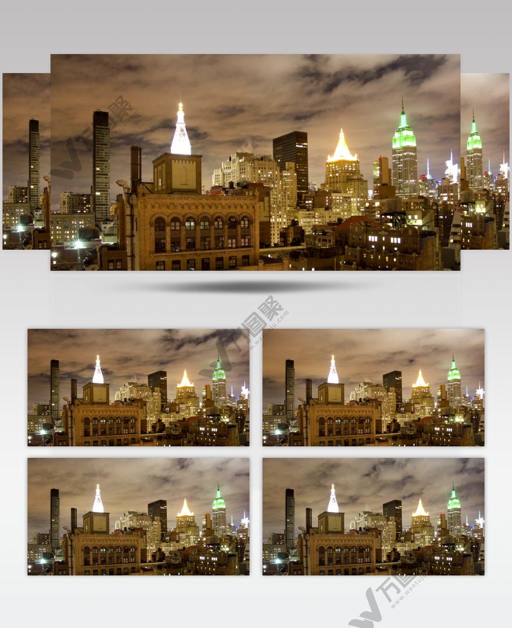 从纽约市的高空俯瞰夜景