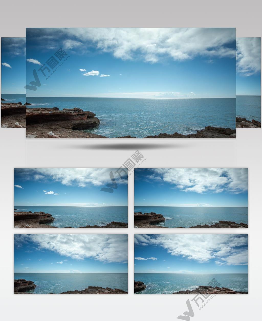 延时摄影岩石海岸海浪海面