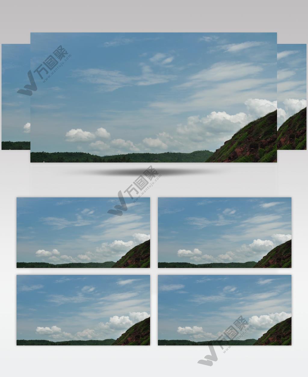  景物 自然 山 晴天 天空 云