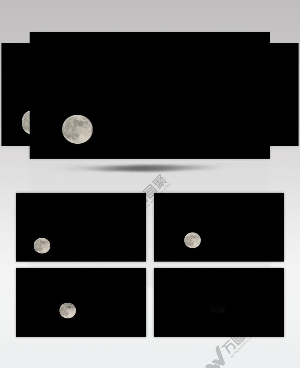 延时摄影夜空中圆月快速移动