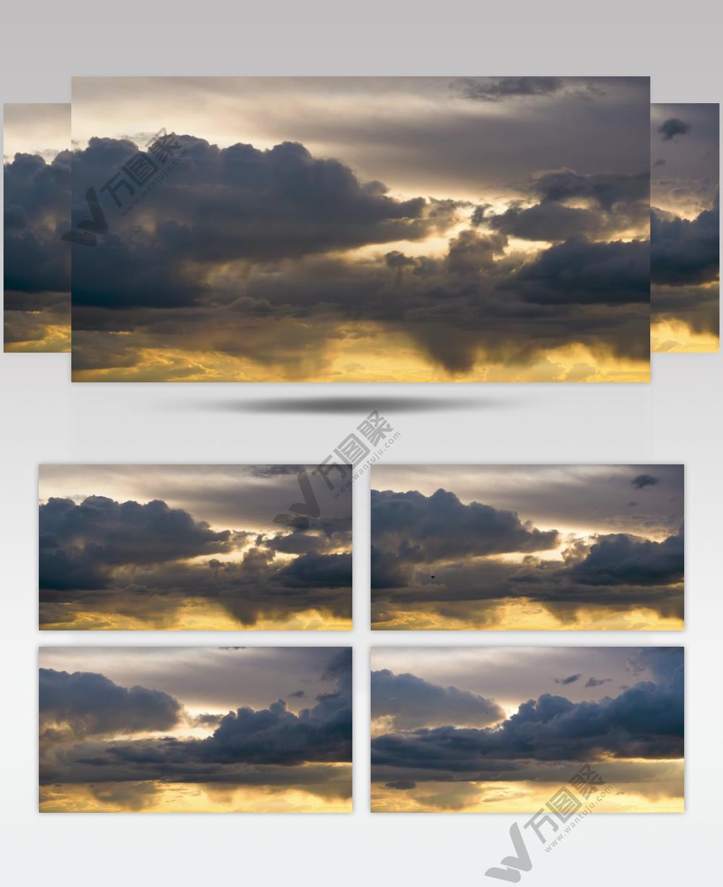 日落时多云的天空