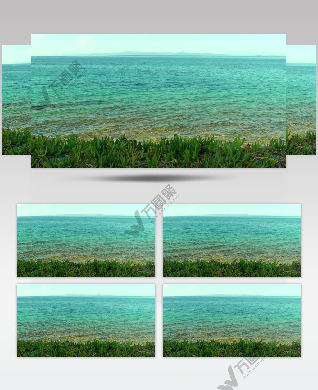 夏季碧蓝海的海岸线水河湖海