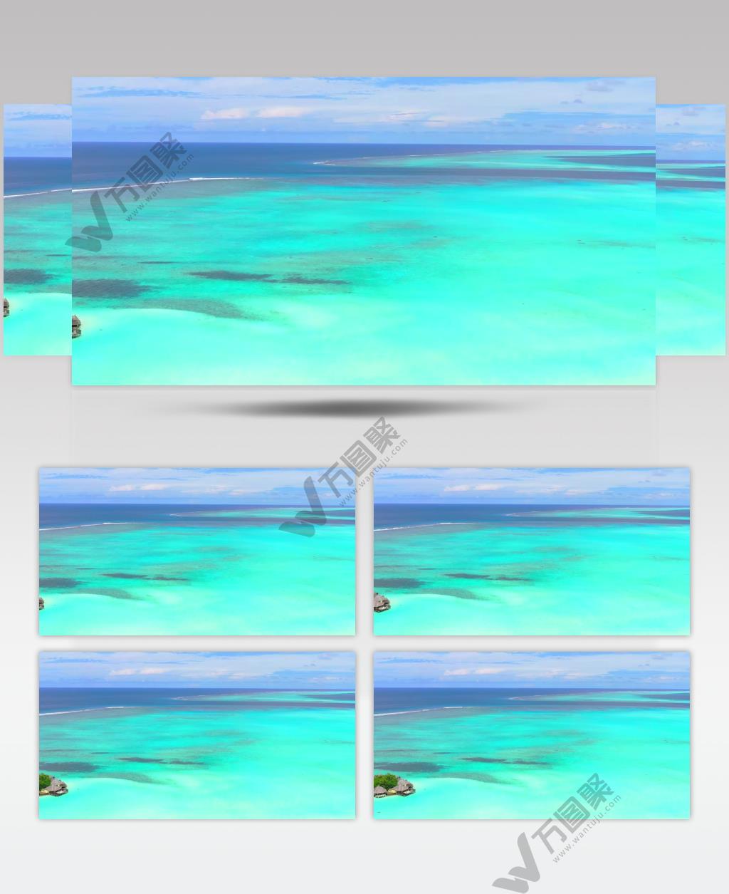 蓝天白云下美丽海洋里的游艇