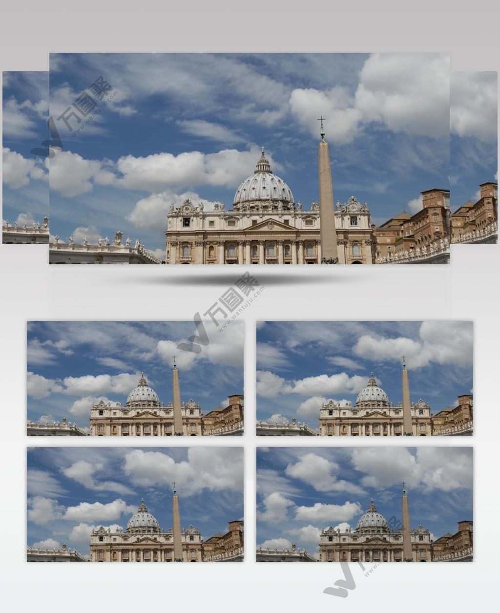 延时摄影梵蒂冈圣彼得大教堂