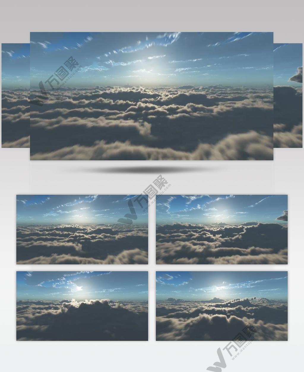 延时摄影天空中的云雾飞过