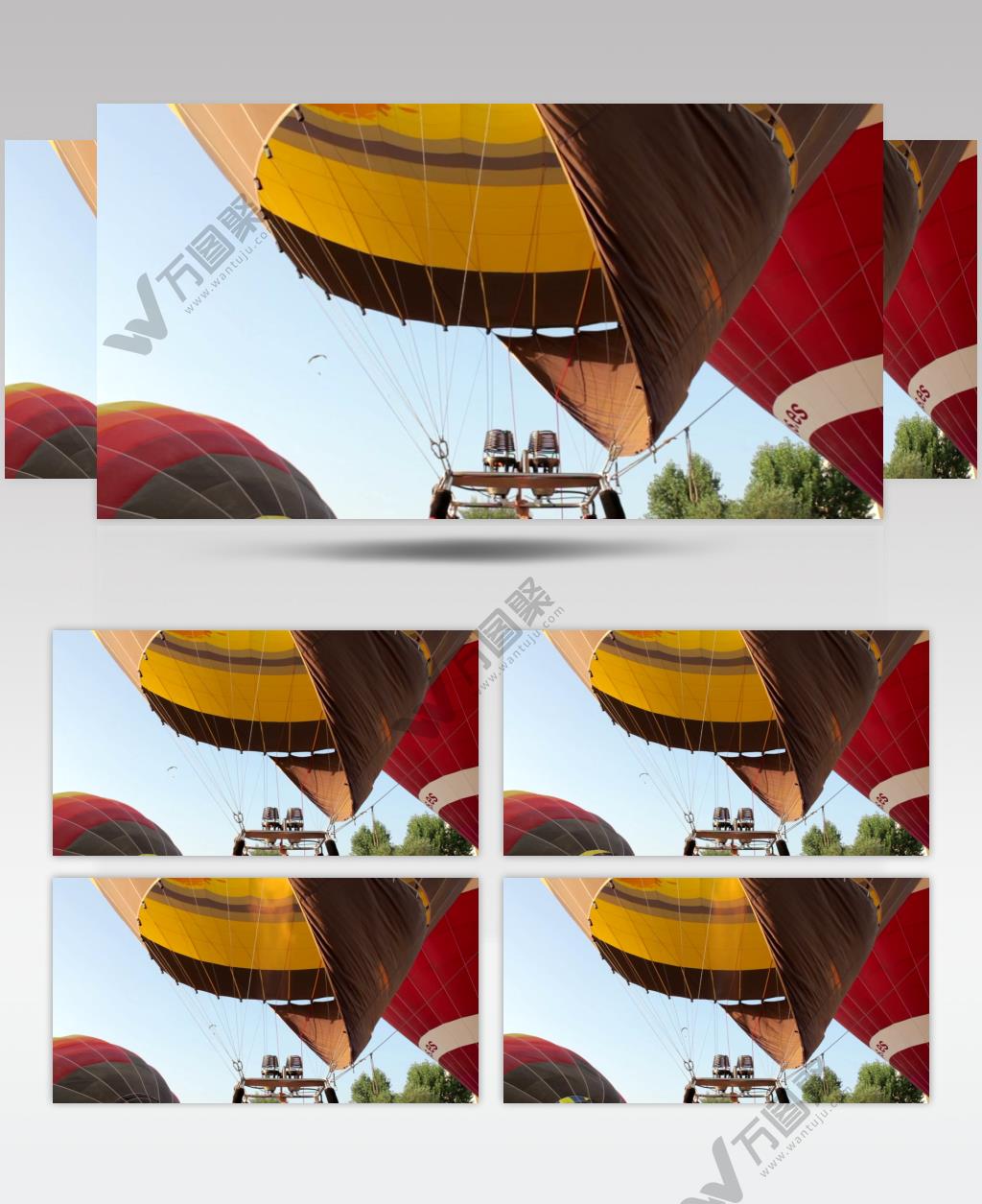 晴天热气球升起旅游