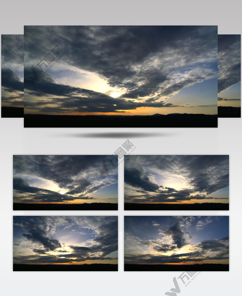 夕阳下的天空霞光