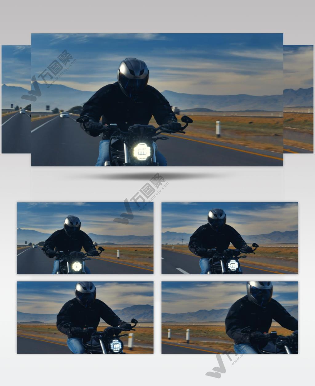 在高速公路上快速骑摩托车