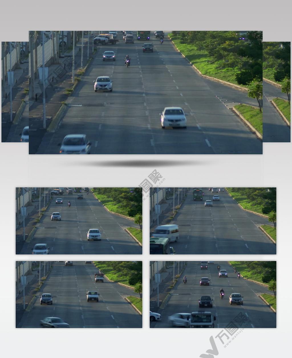 清晨的高速公路上的交通