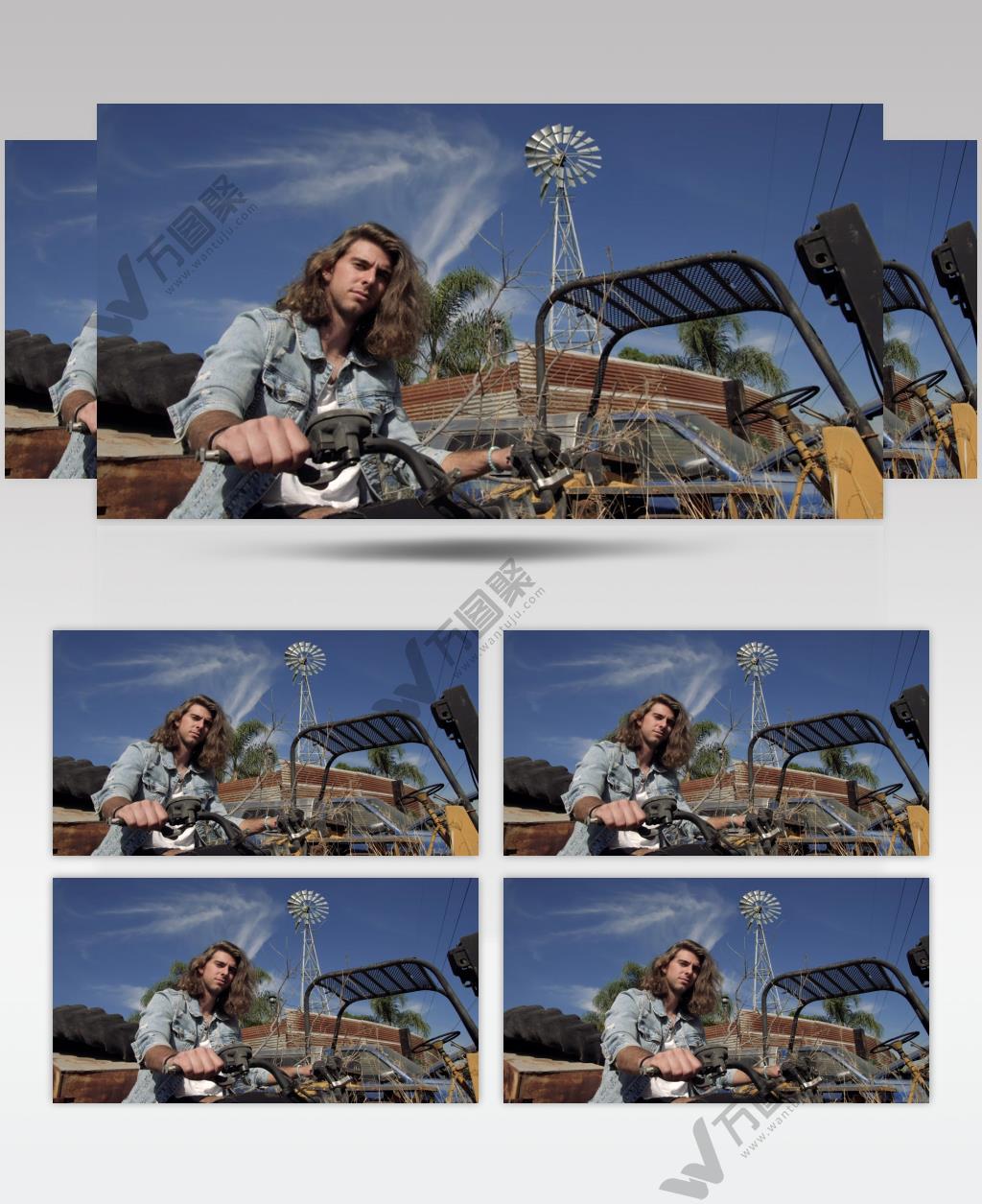 实拍骑摩托车的帅气男子