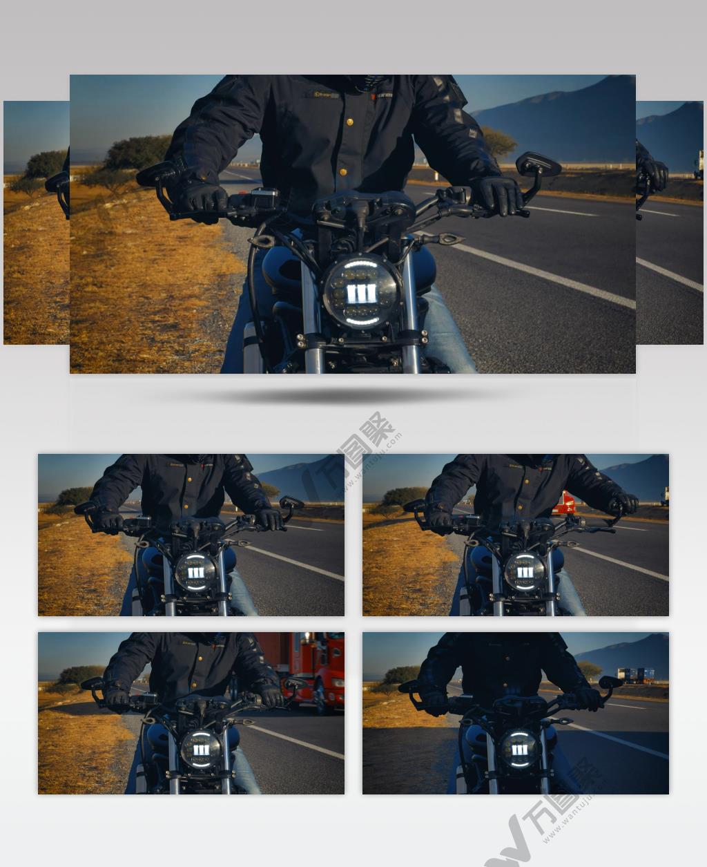 停在路边的摩托车上的人