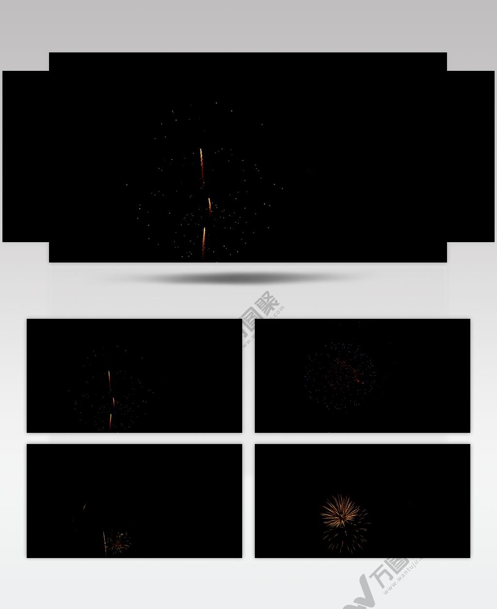 夜空中升起绚烂的烟花