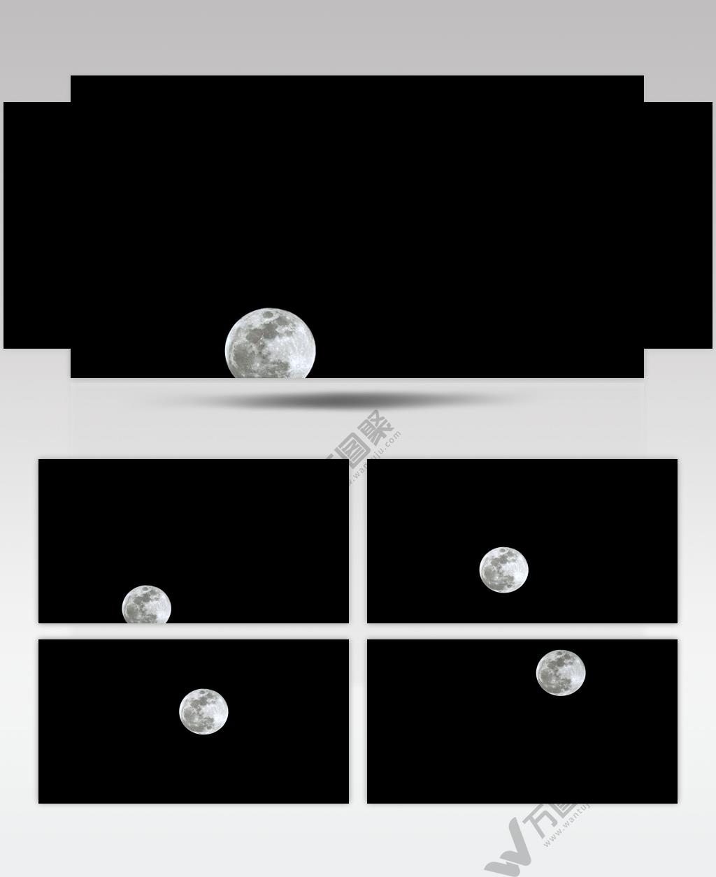 夜空中升起明亮的圆月
