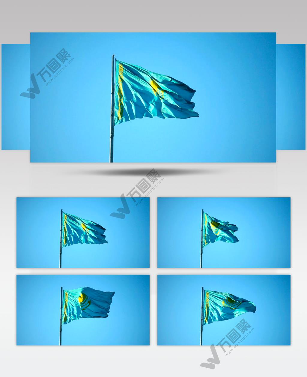 在晴朗的天空中飘扬的旗帜