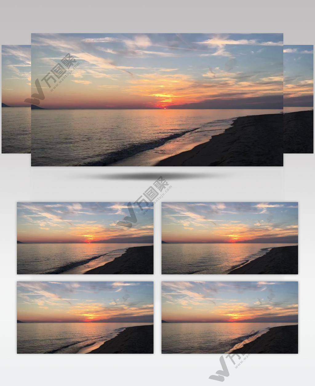 傍晚海滩上的日落