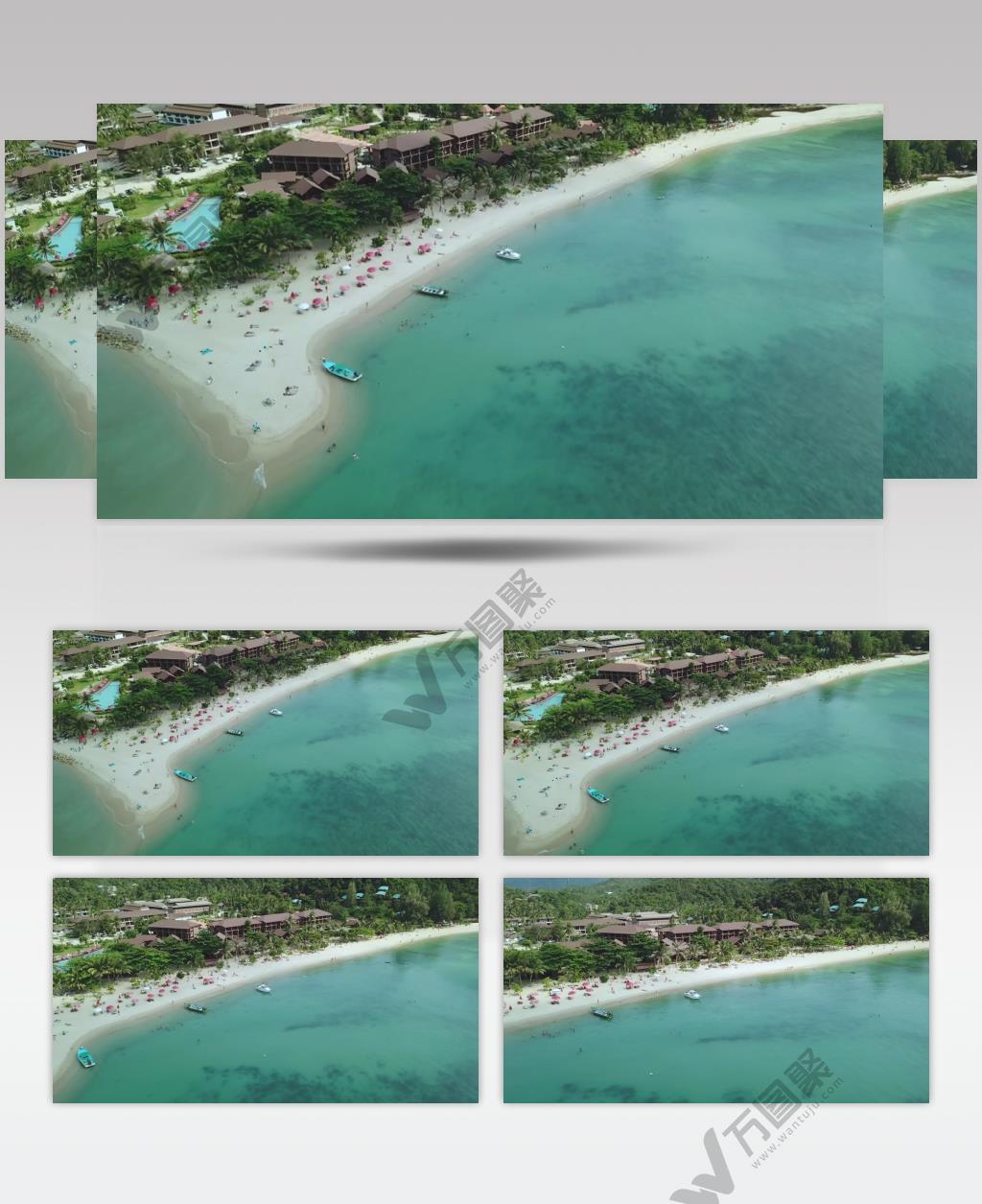 航拍大海海岸线美景实拍