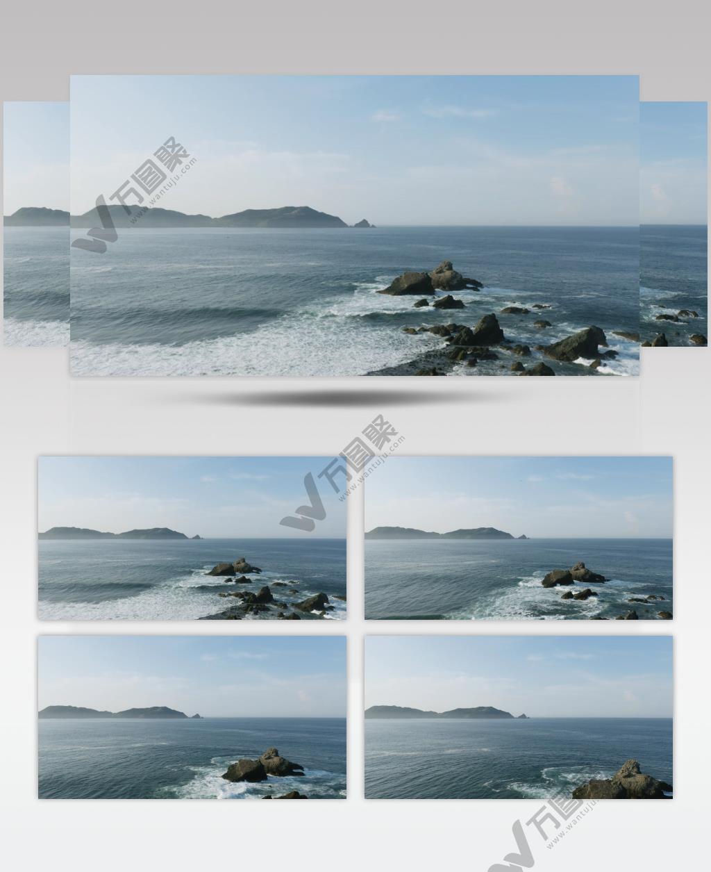 航拍大海海岸线美景