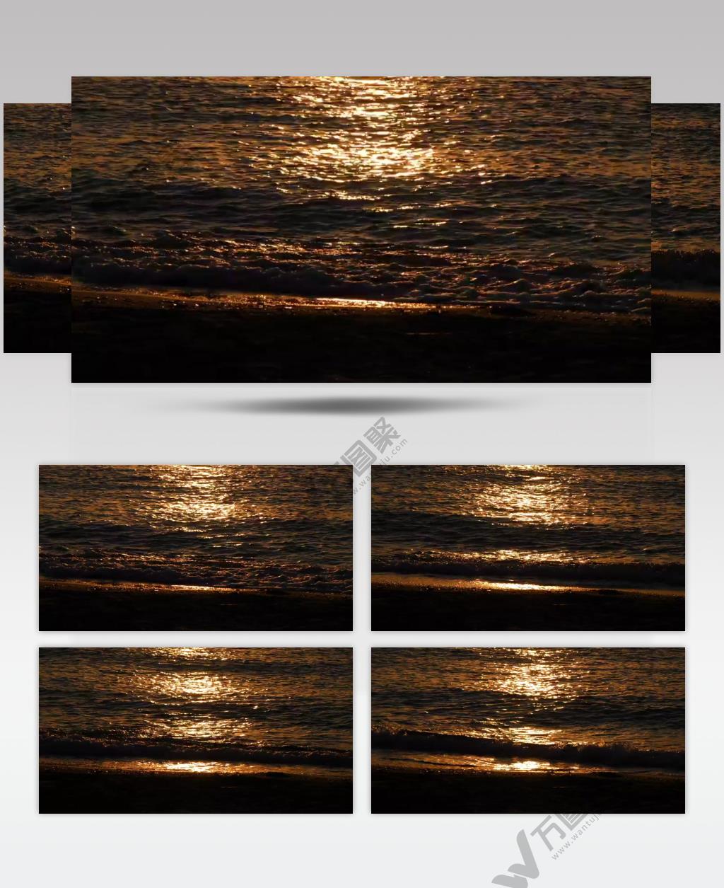 日落夕阳下的大海海岸美景