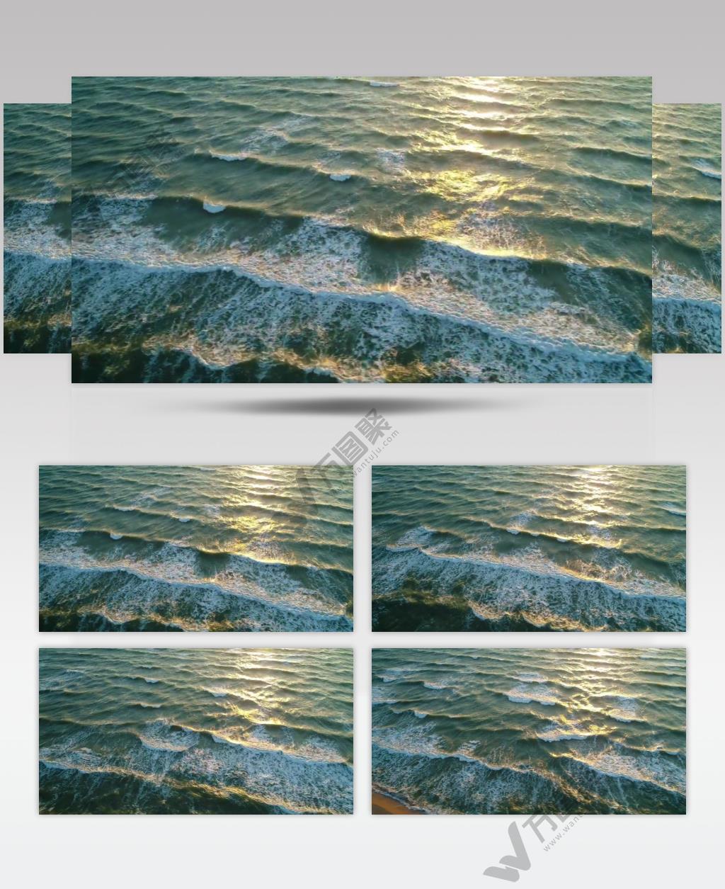 阳光下的大海海岸线