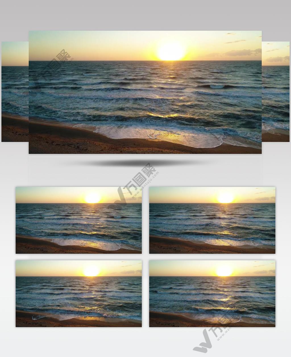 日落夕阳下的大海美景