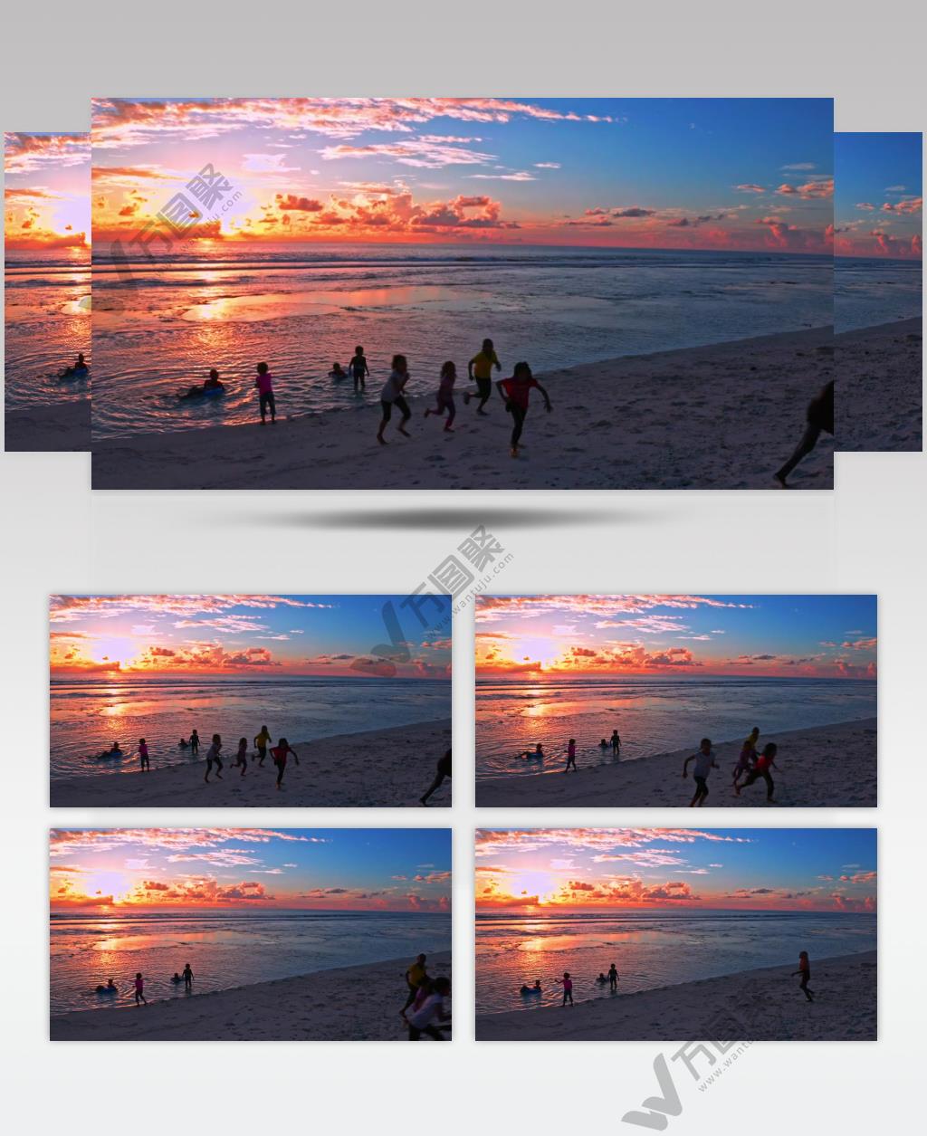 日落夕阳下的大海海岸美景