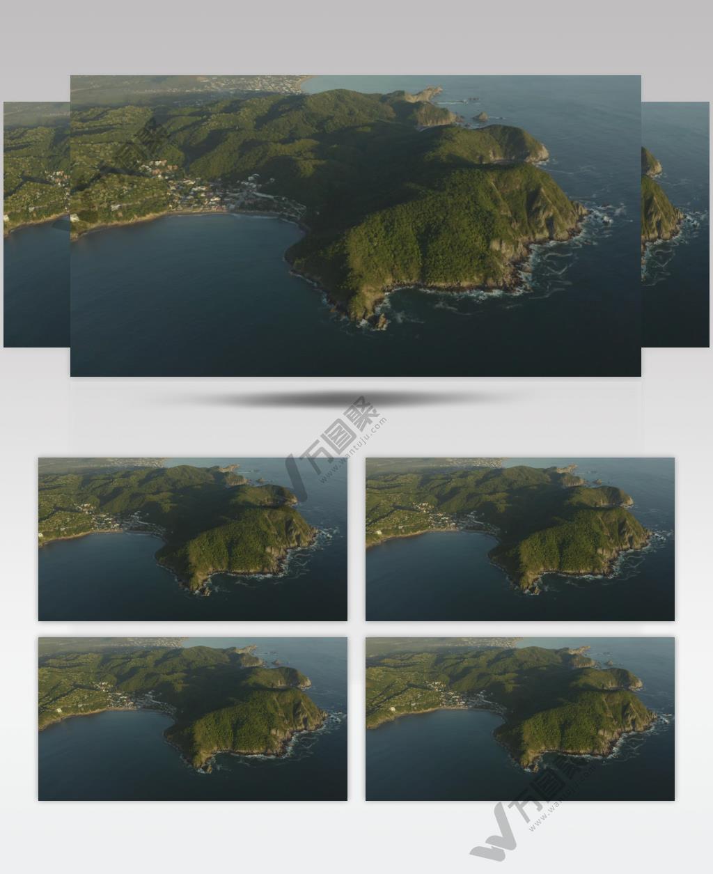 大海海岸线上的山脉美景