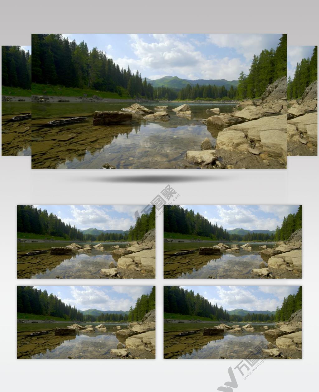 森林景观中清澈的湖泊实拍视频