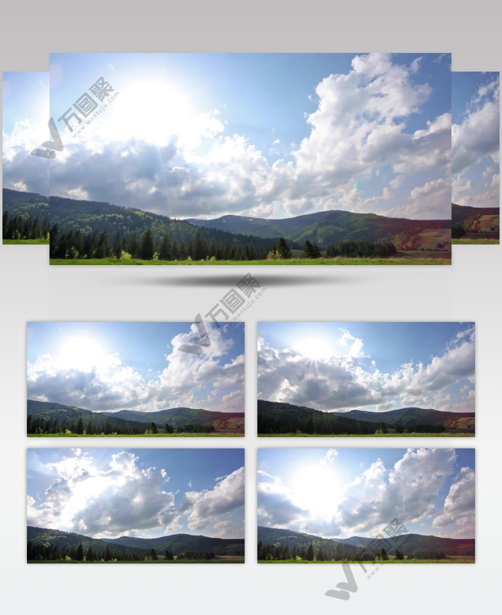 森林上空的白云美景实拍视频