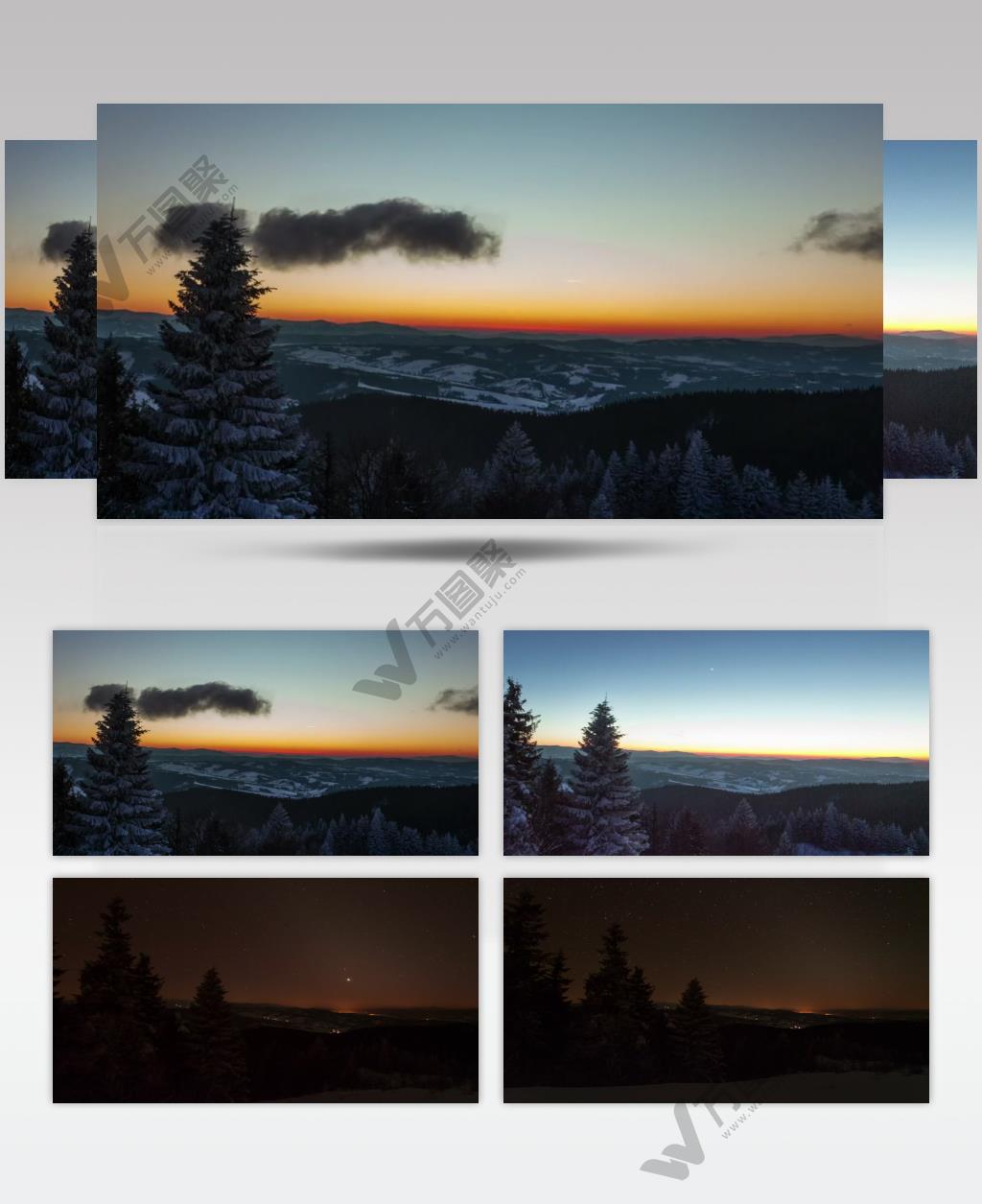 延时摄影山脉上看到的日落黄昏美景实拍视频