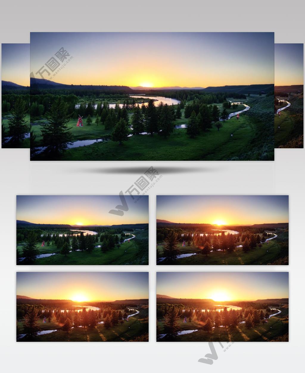 4K汉江上游植被新姿与朝阳色彩