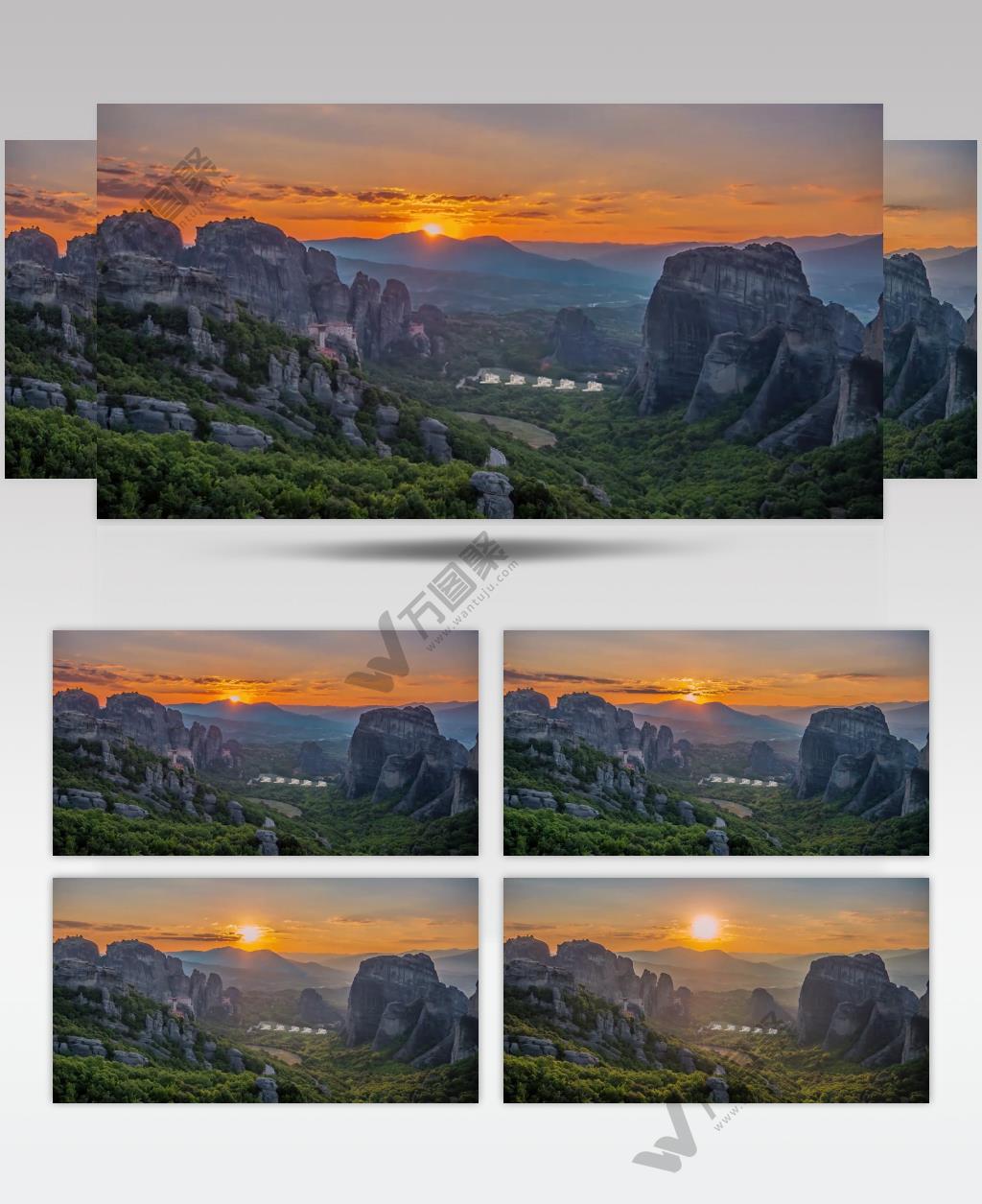 4K关隘日出唯美色彩