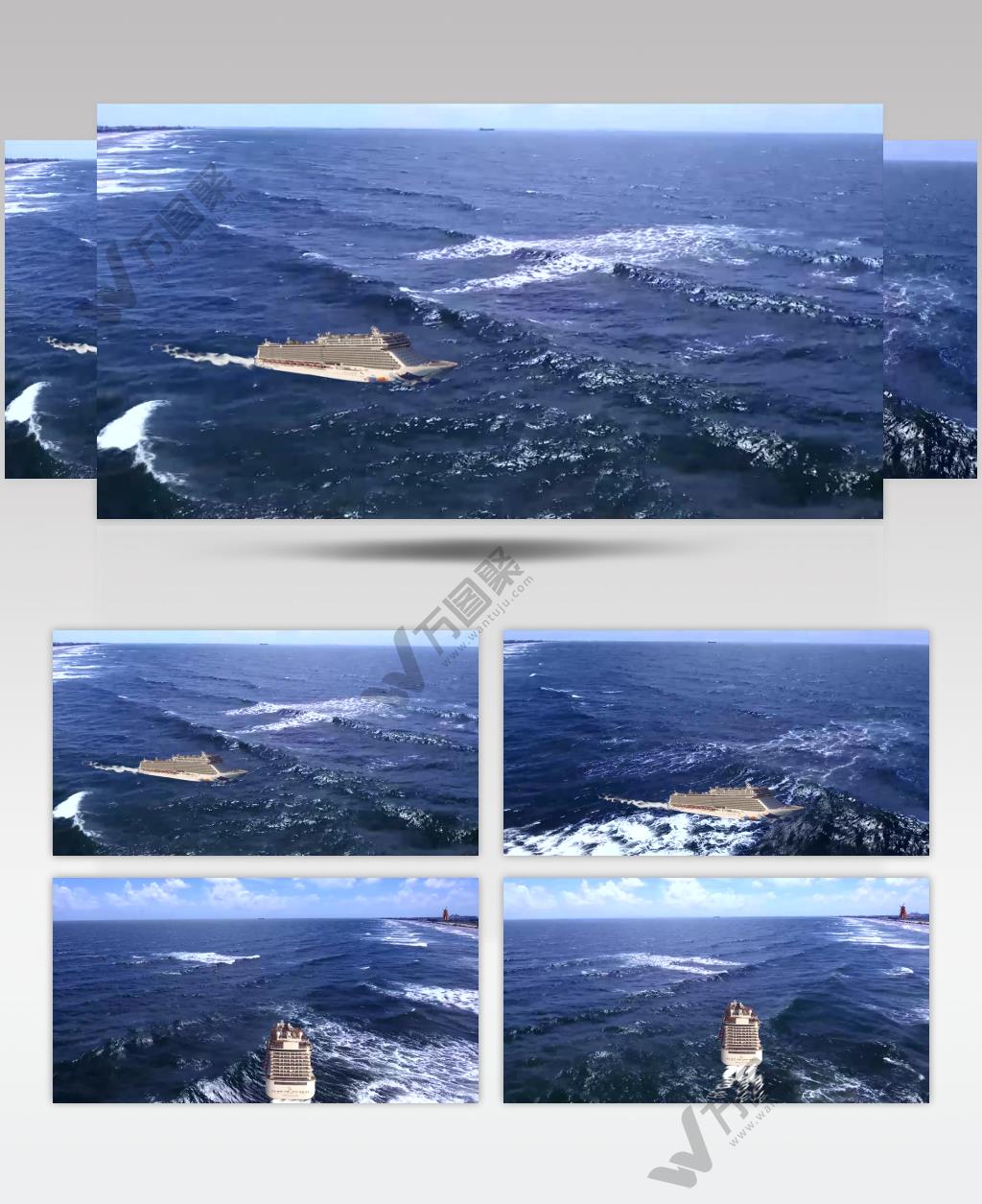 4K豪华游轮劈波斩浪壮景