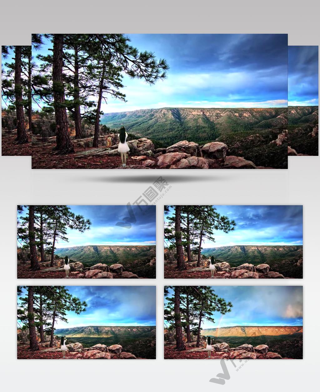 4K秀坡劲松旁女孩拍彩虹 