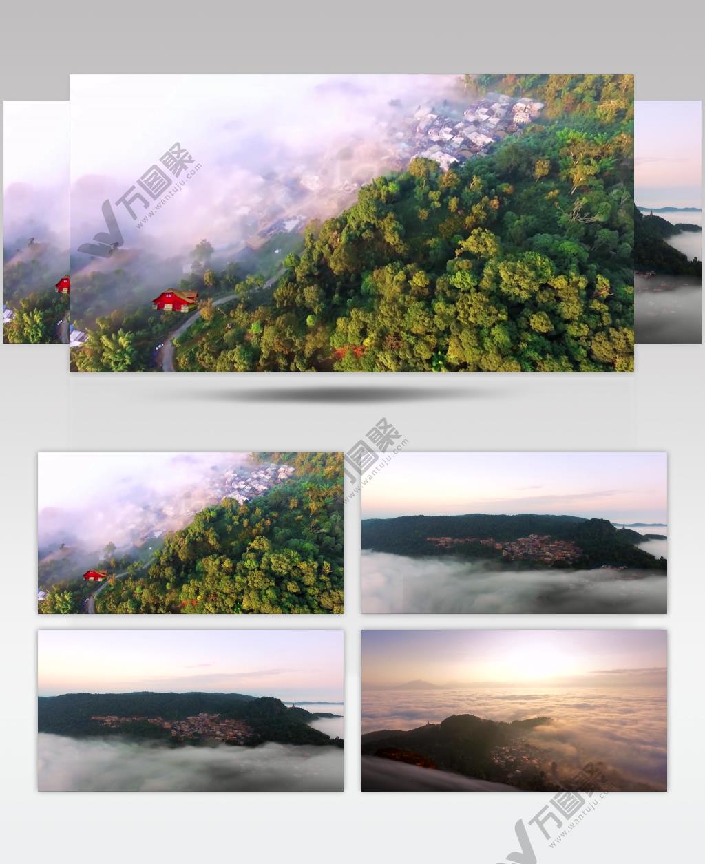 4K云南茶山云雾之世外桃园仙境