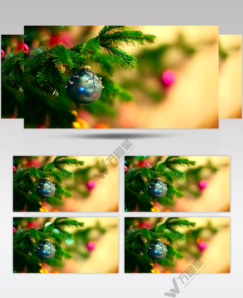 圣诞节圣诞树上挂圣诞球实拍视频