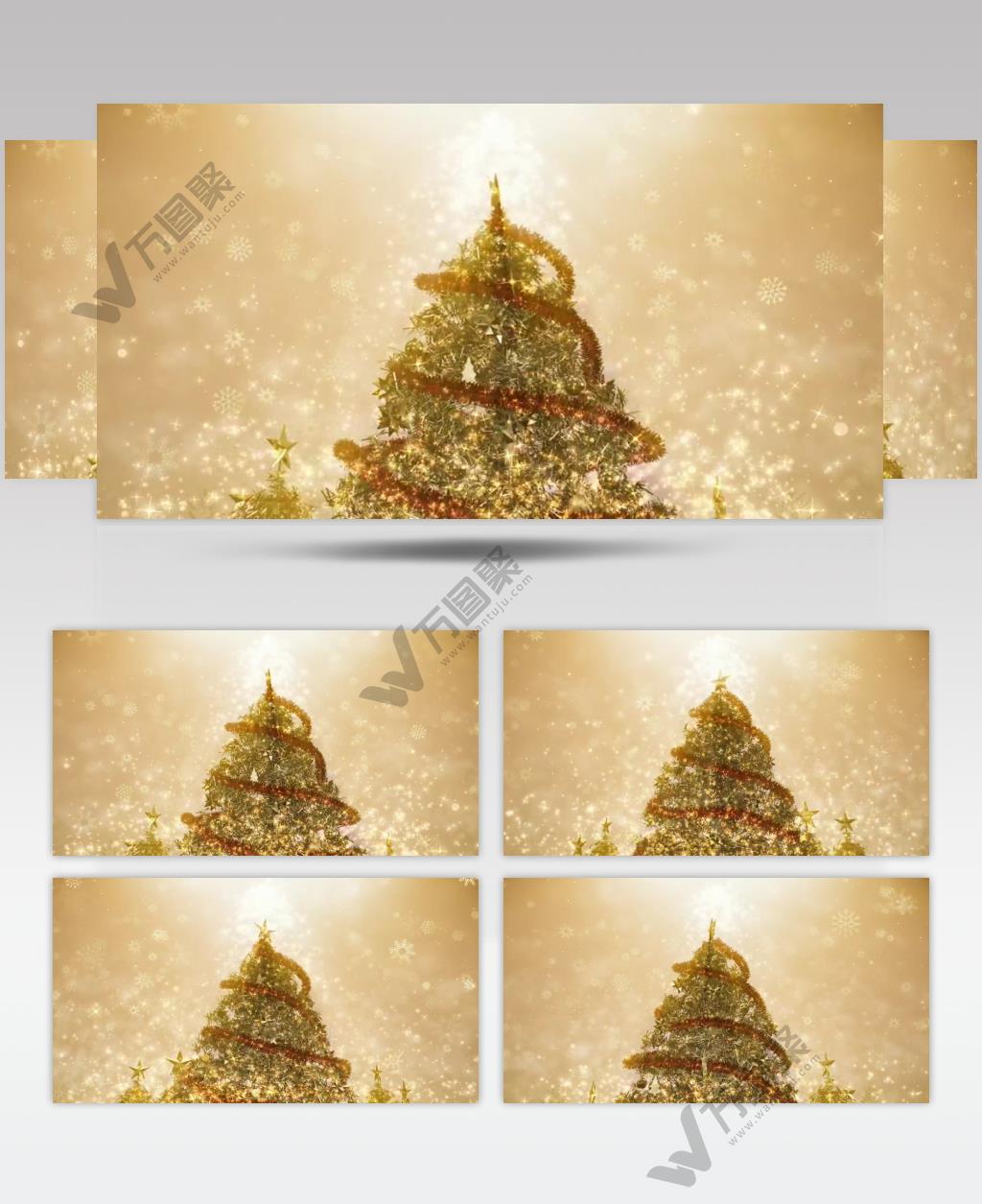 圣诞节美丽的圣诞树旋转动画视频