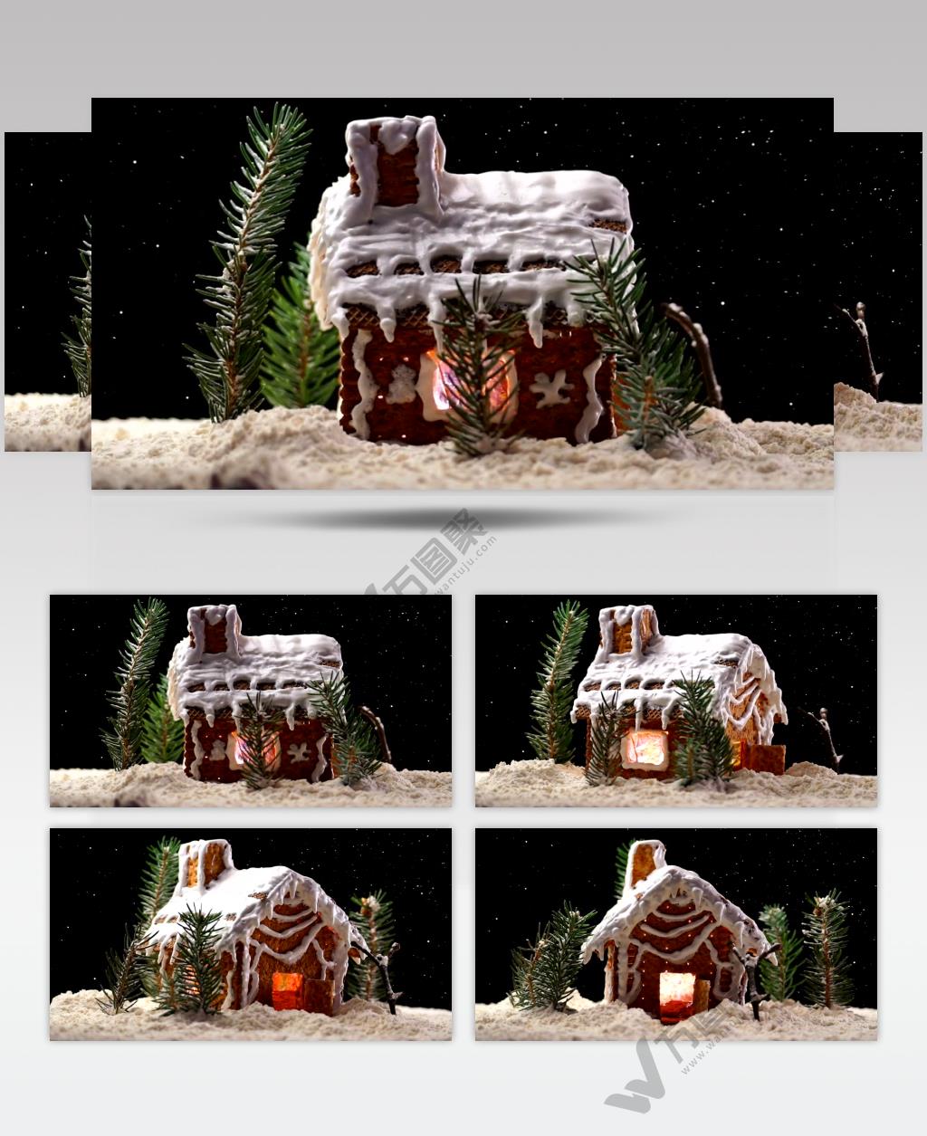 圣诞节圣诞姜饼屋实拍视频