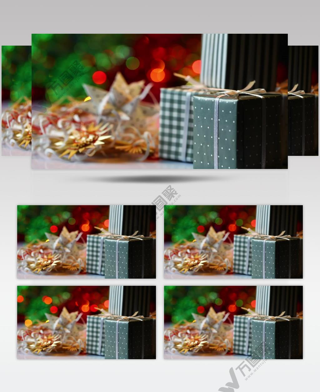 圣诞节圣诞树礼物实拍视频