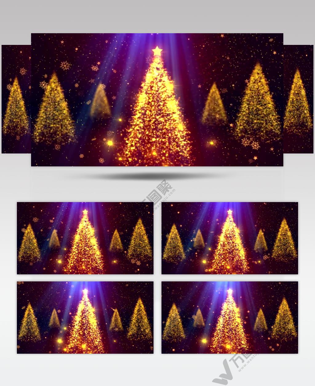 旋转的发光粒子圣诞树