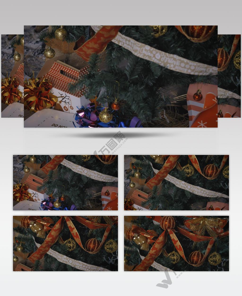 圣诞节装饰礼物圣诞树实拍