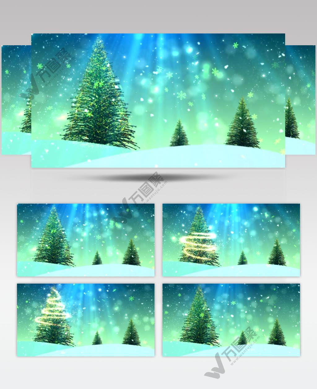 圣诞树粒子渲染背景视频