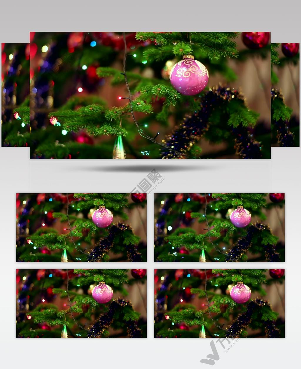 圣诞节圣诞树装饰灯背景视频